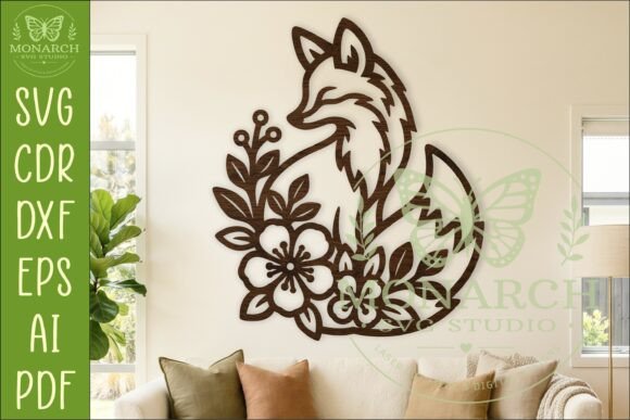 Download Floral Fox Wall Art SVG, Woodland Fox - Wall art Collection