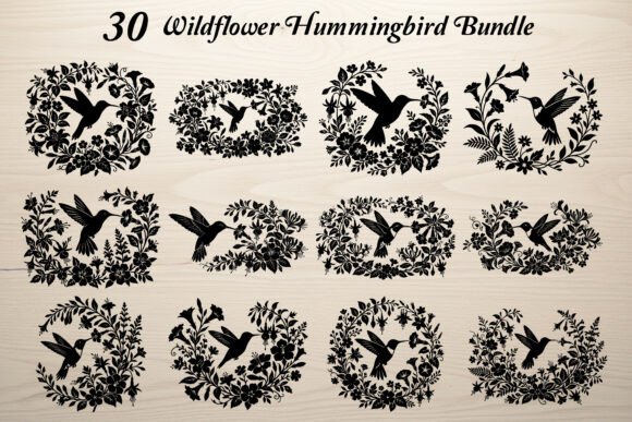 Download 30 Wildflower Hummingbird Bundle - Bird bundle Collection