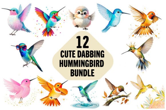 Download Cute Dabbing Hummingbird Bundle - Bird bundle Collection
