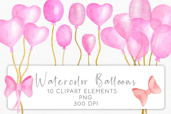 Download Watercolor Pink Balloons Clipart Set - Premium Resources