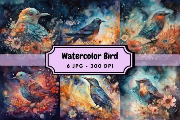 Download Watercolor Mysterious Bird Bundle - Bird bundle Collection